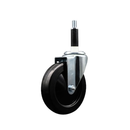 Service Caster 5'' SS Soft Rubber Wheel Swivel 7/8'' Expanding Stem Caster SCC-SSEX20S514-SRS-78